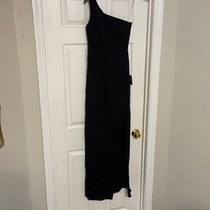 Lulus Black One Shoulder Good Times Only Dress NWT